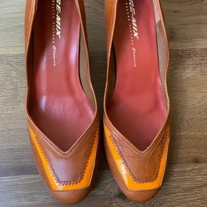 tan and orange vintage heels